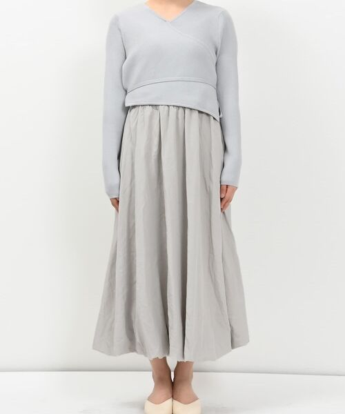 COHINA（コヒナ）の「カシュクールバルーンドッキングワンピース 【低身長・小柄女性】（ワンピース・レディース・グレー/ブラック/ベージュ・REGULAR/SHORT）」の12枚目の写真