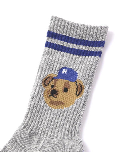 ROSTER SOX（ロスターソックス）の「ROSTER SOX/ロスターソックス  TEAM BEAR SOCKS メンズ　レディース（ソックス/靴下・メンズ・グレー/ホワイト・1/2）」の2枚目の写真