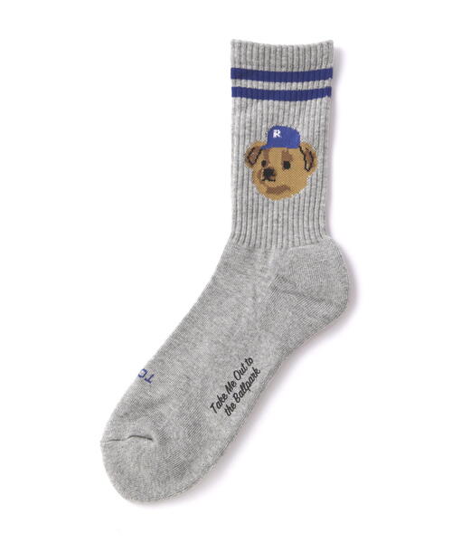 ROSTER SOX（ロスターソックス）の「ROSTER SOX/ロスターソックス  TEAM BEAR SOCKS メンズ　レディース（ソックス/靴下・メンズ・グレー/ホワイト・1/2）」の6枚目の写真