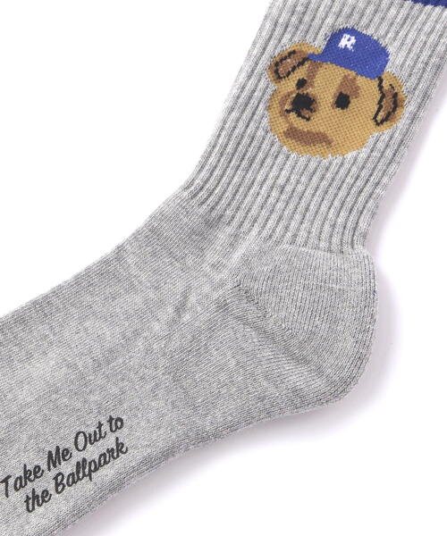 ROSTER SOX（ロスターソックス）の「ROSTER SOX/ロスターソックス  TEAM BEAR SOCKS メンズ　レディース（ソックス/靴下・メンズ・グレー/ホワイト・1/2）」の5枚目の写真