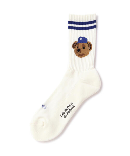 ROSTER SOX（ロスターソックス）の「ROSTER SOX/ロスターソックス  TEAM BEAR SOCKS メンズ　レディース（ソックス/靴下・メンズ・グレー/ホワイト・1/2）」の7枚目の写真