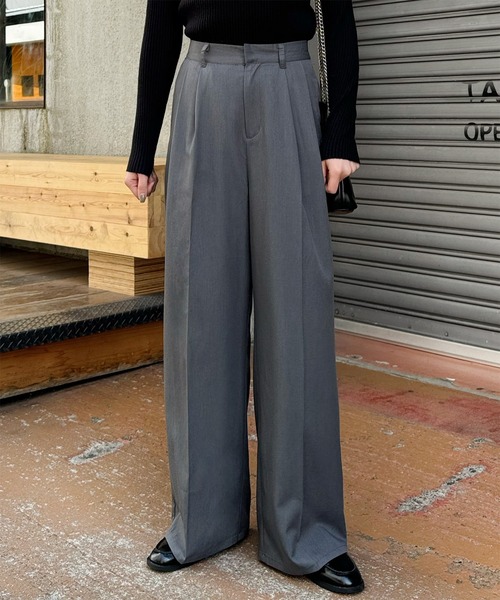 セール】ツイルタックワイドスラックス（スラックス）｜LE MORE