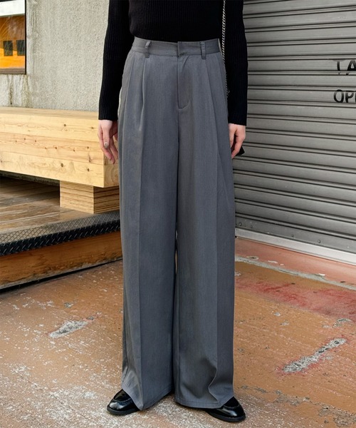 LE MORE（リモア）の「ツイルタックワイドスラックス（スラックス・レディース・ブラック/グレー/ベージュ・FREE）」の21枚目の写真