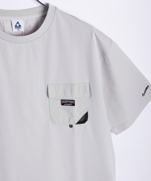GERRY(ジェリー)の「GERRY ナイロンポケット付 半袖Tシャツ 接触冷感(Tシャツ/カットソー・メンズ・アイボリー/ライトグレー/チャコールグレー・LL/L/M)」の3枚目の写真