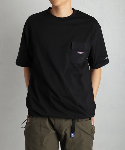 GERRY（ジェリー）の「GERRY ナイロンポケット付 半袖Tシャツ 接触冷感（Tシャツ/カットソー・メンズ・アイボリー/ライトグレー/チャコールグレー/ブラック・LL/L/M）」の3枚目の写真