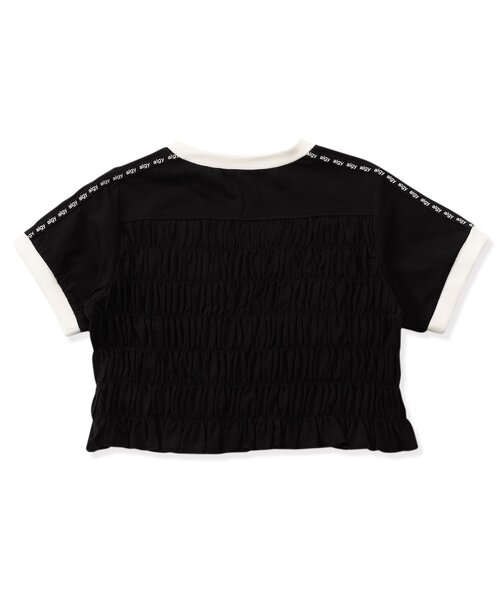 algy（アルジー）の「クロップドシャーリングライン半袖T（Tシャツ/カットソー・キッズ・ブラック/サックスブルー/オフホワイト・XX-SMALL/X-SMALL/MEDIUM/SMALL）」の7枚目の写真