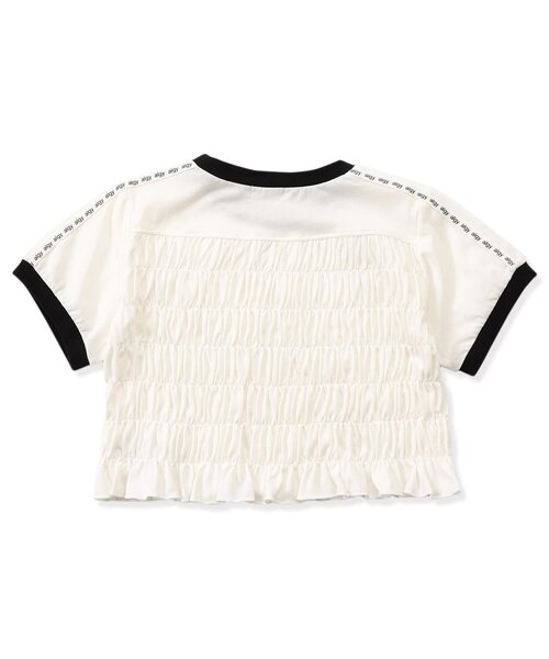 algy（アルジー）の「クロップドシャーリングライン半袖T（Tシャツ/カットソー・キッズ・ブラック/サックスブルー/オフホワイト・XX-SMALL/X-SMALL/MEDIUM/SMALL）」の8枚目の写真