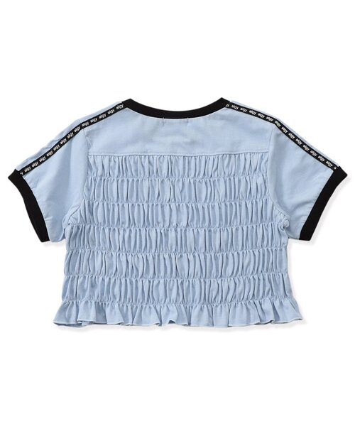 algy（アルジー）の「クロップドシャーリングライン半袖T（Tシャツ/カットソー・キッズ・ブラック/サックスブルー/オフホワイト・XX-SMALL/X-SMALL/MEDIUM/SMALL）」の9枚目の写真
