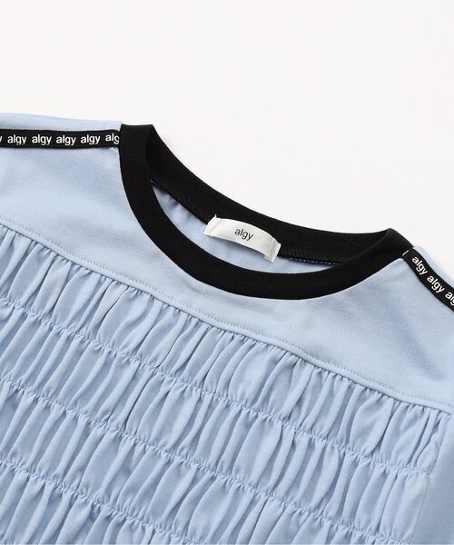 algy（アルジー）の「クロップドシャーリングライン半袖T（Tシャツ/カットソー・キッズ・ブラック/サックスブルー/オフホワイト・XX-SMALL/X-SMALL/MEDIUM/SMALL）」の10枚目の写真