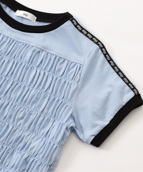 algy（アルジー）の「クロップドシャーリングライン半袖T（Tシャツ/カットソー・キッズ・ブラック/サックスブルー/オフホワイト・XX-SMALL/X-SMALL/MEDIUM/SMALL）」の11枚目の写真