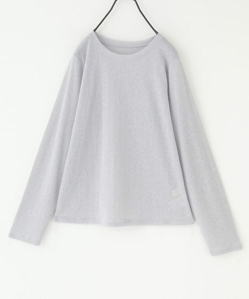 n'OrLABEL（ノアールレーベル）の「シアーリブカットソー（Tシャツ/カットソー・レディース・ネイビー/ライトグリーン/ライトグレー/ブラック・1/2）」の10枚目の写真
