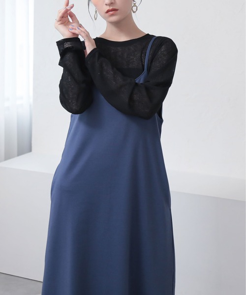 n'OrLABEL（ノアールレーベル）の「シアーリブカットソー（Tシャツ/カットソー・レディース・ネイビー/ライトグリーン/ライトグレー/ブラック・1/2）」の7枚目の写真