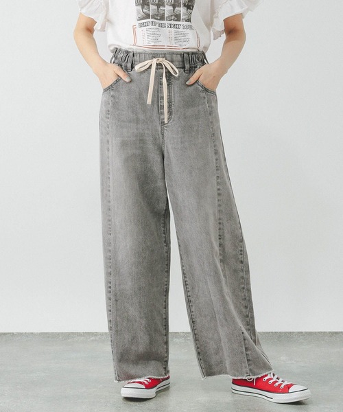 GLOBAL WORK（グローバルワーク）の「GOODデニムイージーパンツ/290694（デニムパンツ・レディース・ブルー/グレー・MEDIUM/SMALL/LARGE）」の5枚目の写真