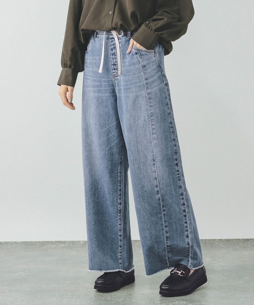 GLOBAL WORK（グローバルワーク）の「GOODデニムイージーパンツ/290694（デニムパンツ・レディース・ブルー/グレー・MEDIUM/SMALL/LARGE）」の17枚目の写真