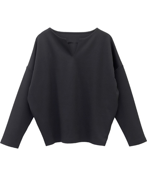 Aletta vita(アレッタビータ)の「スリットネックポンチコクーン長袖プルオーバー(Tシャツ/カットソー・レディース・チャコール/ブラック/ベージュ・FREE)」の8枚目の写真