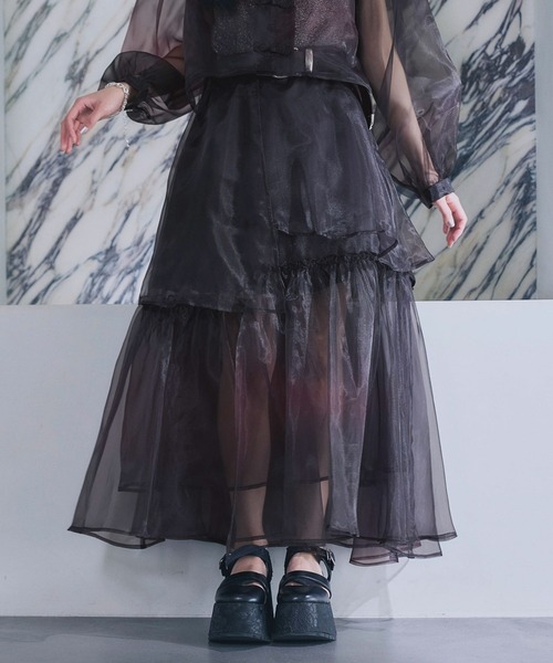 HARE（ハレ）の「ランダムグラデシアースカート(HARE)（スカート・レディース・ブルー/レッドパープル・FREE）」の15枚目の写真