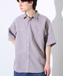 GLOSTER | 【GLOSTER/グロスター】リネンライクキャンバス GOODNESS刺繍 半袖シャツ(シャツ/ブラウス)