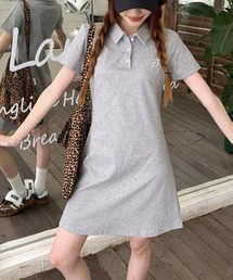 LOULOU select（ルルセレクト）の「ワンポイントリボン刺繍ポロワンピース（ワンピース）」