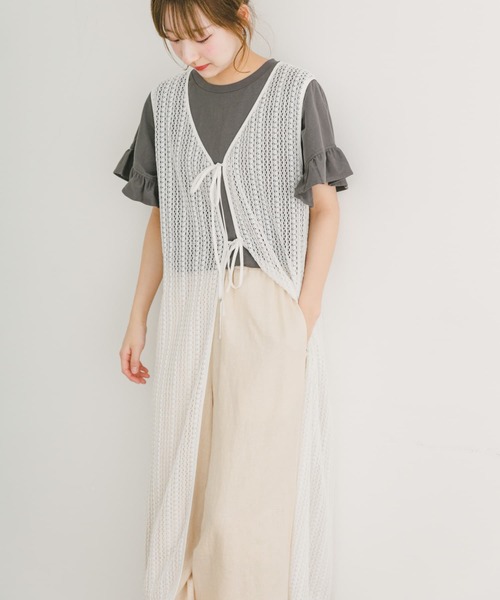 ITEMS URBANRESEARCH（アイテムズ アーバンリサーチ）の「メッシュジレワンピース（ワンピース・レディース・ホワイト/ベージュ/ブラック・FREE）」の21枚目の写真