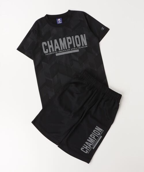 Champion（チャンピオン）の「チャンピオン  チャンピオン Tシャツハーフパンツセット_Champion T-SHITS SUIT（Tシャツ/カットソー・キッズ・ホワイト×ブラック/ブルー/ブラック/ネイビー・110cm/120cm/130cm/140cm/150cm/160cm）」の3枚目の写真