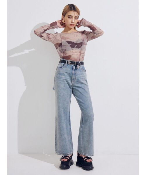 EVRIS（エヴリス）の「バタフライシアートップス（Tシャツ/カットソー・レディース・ブラウン/ブルー・FREE）」の16枚目の写真