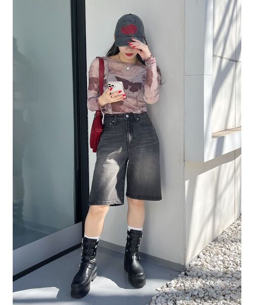 EVRIS（エヴリス）の「バタフライシアートップス（Tシャツ/カットソー・レディース・ブラウン/ブルー・FREE）」の19枚目の写真