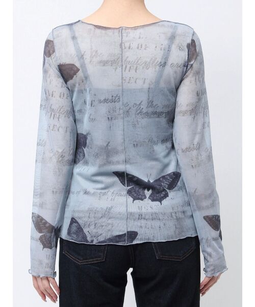 EVRIS（エヴリス）の「バタフライシアートップス（Tシャツ/カットソー・レディース・ブラウン/ブルー・FREE）」の3枚目の写真