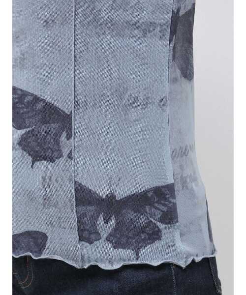 EVRIS（エヴリス）の「バタフライシアートップス（Tシャツ/カットソー・レディース・ブラウン/ブルー・FREE）」の6枚目の写真