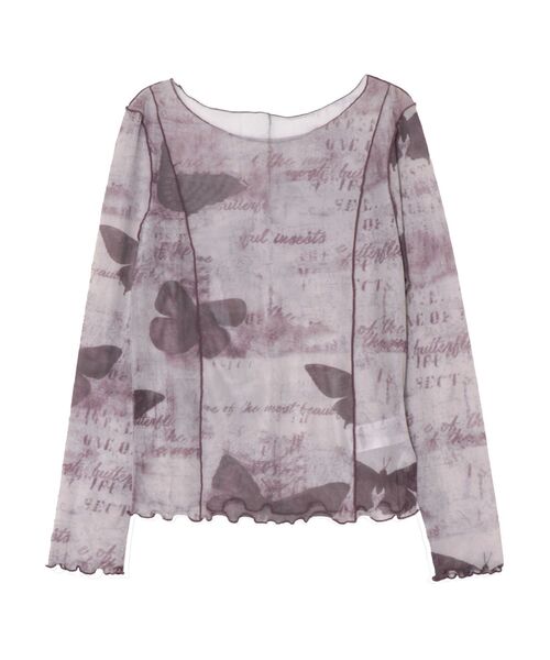 EVRIS（エヴリス）の「バタフライシアートップス（Tシャツ/カットソー・レディース・ブラウン/ブルー・FREE）」の11枚目の写真