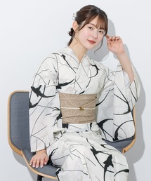 SOUBIEN（ソウビエン）の「“初心者でもプロの着姿”新二部式 セパレート浴衣3点セット（上衣・下衣・おはしょり布＋帯＋伊達締)【SOUBIEN】（浴衣・キッズ）」