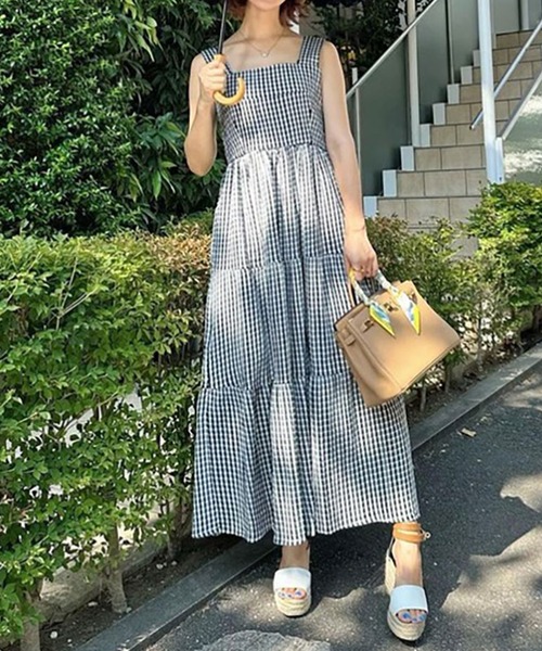 ギンガムチェックサマードレス【低身長・小柄女性向け】（ドレス