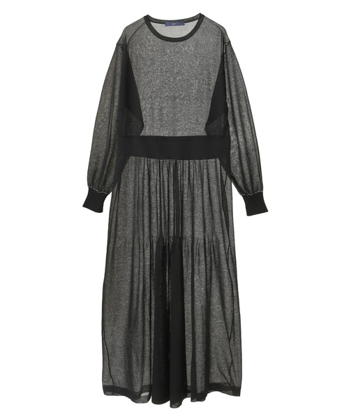 SOFFITTO（ソフィット）の「シアーニットワンピース（ワンピース・レディース・ブラック/オフホワイト/ミント・M/S）」の9枚目の写真