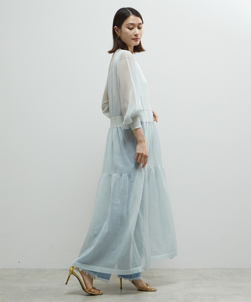 SOFFITTO（ソフィット）の「シアーニットワンピース（ワンピース・レディース・ブラック/オフホワイト/ミント・M/S）」の11枚目の写真