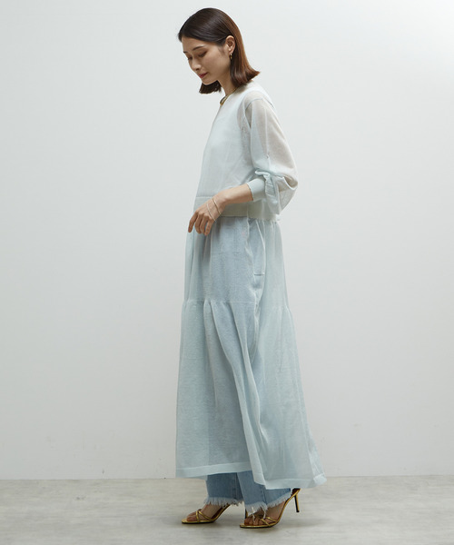 SOFFITTO（ソフィット）の「シアーニットワンピース（ワンピース・レディース・ブラック/オフホワイト/ミント・M/S）」の12枚目の写真