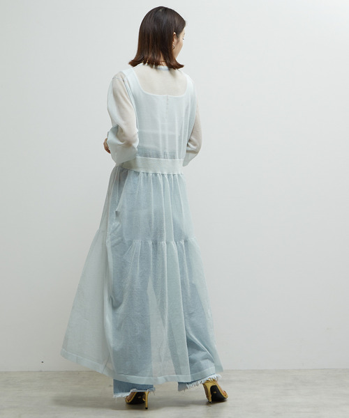 SOFFITTO（ソフィット）の「シアーニットワンピース（ワンピース・レディース・ブラック/オフホワイト/ミント・M/S）」の13枚目の写真