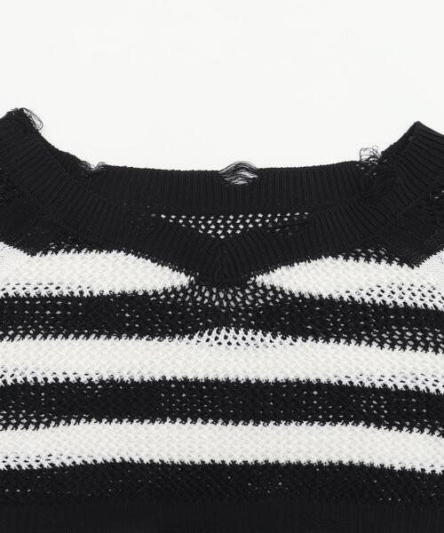 dispark（ディスパーク）の「DISPARK/ダメージボーダーショートニット（ニット/セーター・レディース・ブラウン/ブラック・FREE）」の16枚目の写真