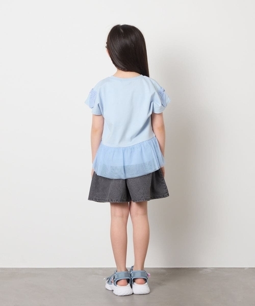a.v.v（アーヴェヴェ）の「[140-150]【接触冷感】デニムタックキュロット（デニムパンツ・キッズ・ダークインディゴブルー/チャコールグレー・150/140）」の18枚目の写真