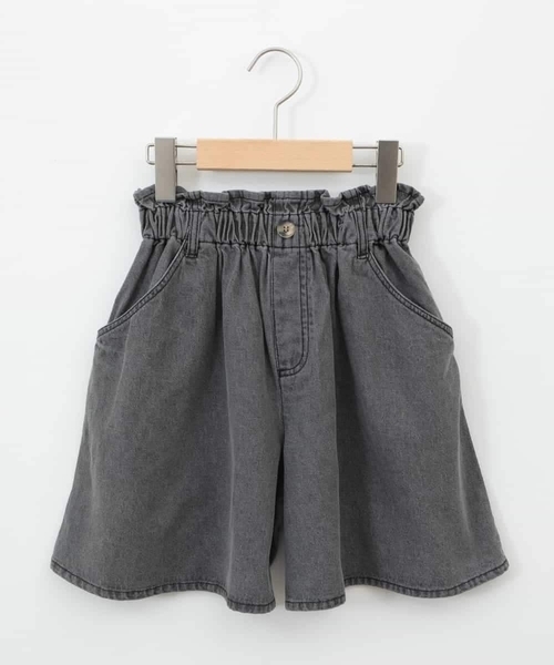 a.v.v（アーヴェヴェ）の「[140-150]【接触冷感】デニムタックキュロット（デニムパンツ・キッズ・ダークインディゴブルー/チャコールグレー・150/140）」の6枚目の写真