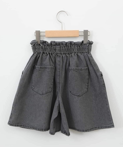a.v.v（アーヴェヴェ）の「[140-150]【接触冷感】デニムタックキュロット（デニムパンツ・キッズ・ダークインディゴブルー/チャコールグレー・150/140）」の5枚目の写真