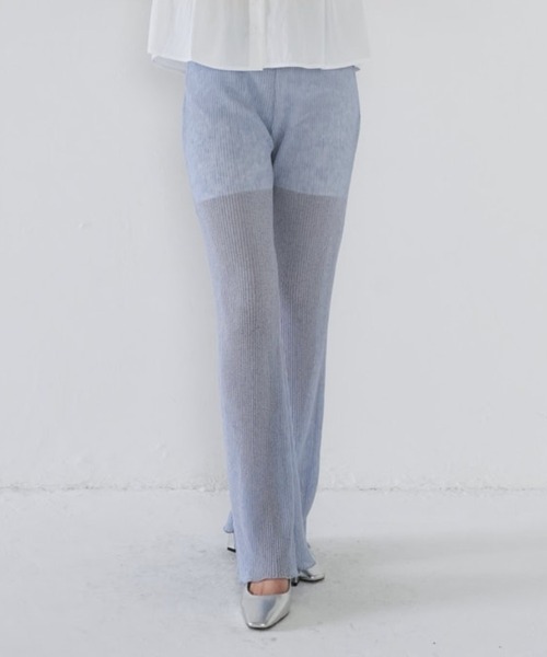 Uenui（ウニュイ）の「sheer pleats pants（その他パンツ・レディース・ブラック/アイボリー/ピンク/ブルー・FREE）」の4枚目の写真