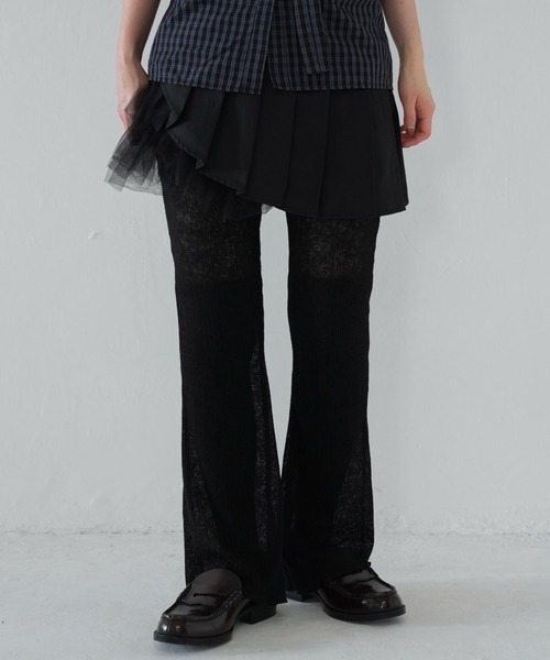 Uenui（ウニュイ）の「sheer pleats pants（その他パンツ・レディース・ブラック/アイボリー/ピンク/ブルー・FREE）」の3枚目の写真