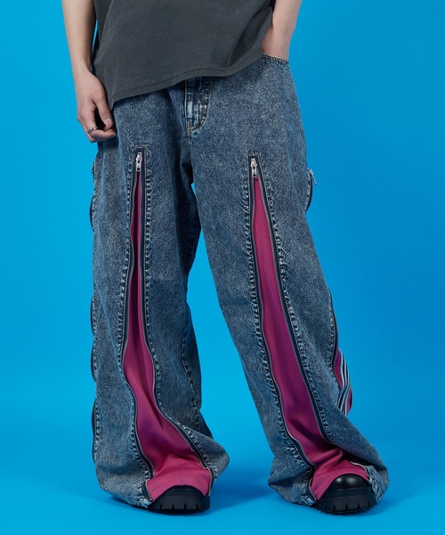 improves（インプローブス）の「サイドライン リメイク ワイド デニムパンツ（デニムパンツ・メンズ・ブラック/ブルー・LARGE/MEDIUM）」の10枚目の写真