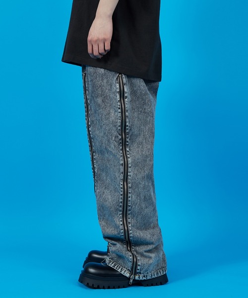 improves（インプローブス）の「サイドライン リメイク ワイド デニムパンツ（デニムパンツ・メンズ・ブラック/ブルー・LARGE/MEDIUM）」の5枚目の写真