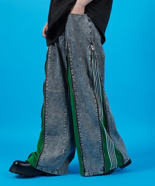 improves（インプローブス）の「サイドライン リメイク ワイド デニムパンツ（デニムパンツ・メンズ・ブラック/ブルー・LARGE/MEDIUM）」の7枚目の写真