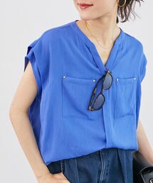 le.coeur blanc | 《手洗い可能》リネンライクフロントポケットシャツ(シャツ/ブラウス)