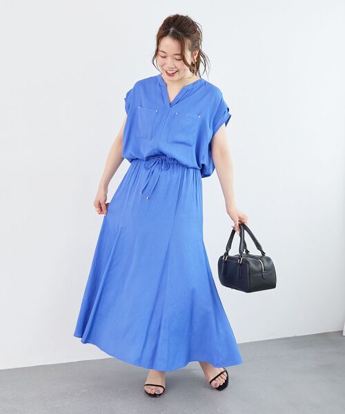 le.coeur blanc（ルクールブラン）の「《手洗い可能》リネンライクフロントポケットシャツ（シャツ/ブラウス・レディース・ダークグレー/ブルー/パープル・38）」の21枚目の写真