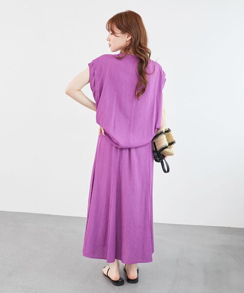 le.coeur blanc（ルクールブラン）の「《手洗い可能》リネンライクフロントポケットシャツ（シャツ/ブラウス・レディース・ダークグレー/ブルー/パープル・38）」の11枚目の写真