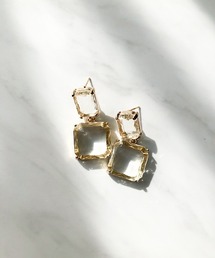 TIMELESS&THREE（タイムレスアンドスリー）の「スクエアビジューコンビネーションピアス（ピアス（両耳用））」