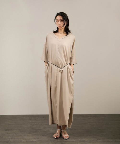 セール】キュプラツイルVネックワンピース（ワンピース）｜SALON adam
