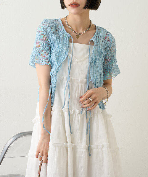 w closet（ダブルクローゼット）の「フラワーメッシュリボンブラウス（シャツ/ブラウス・レディース・アイボリー/ブラック/ブルー系その他/レッド・FREE）」の22枚目の写真